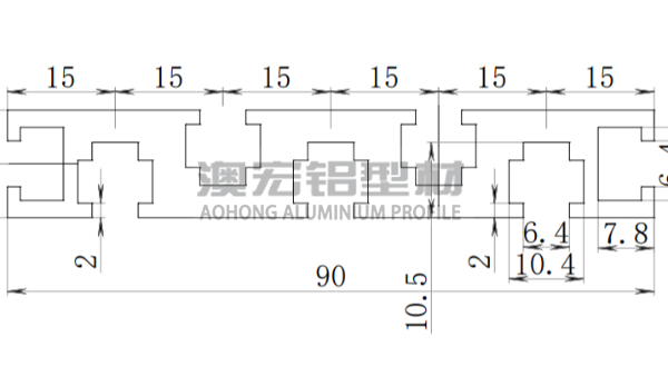 國(guó)標(biāo)1590工業(yè)鋁型材